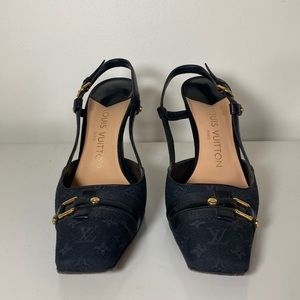 Used Louis Vuitton Black Slingback Pump